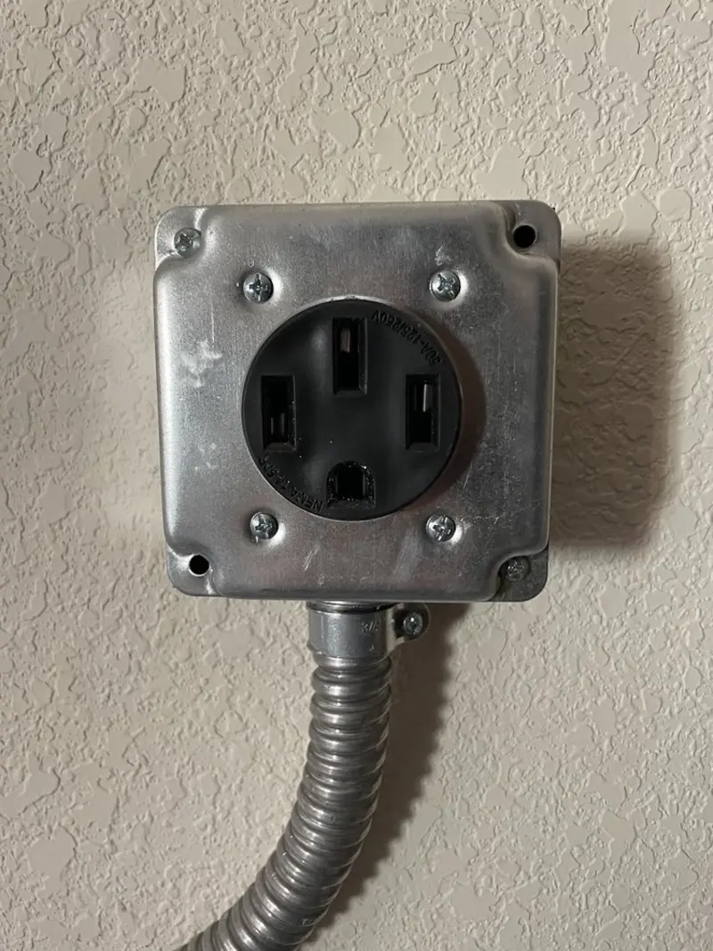 NEMA 14-50 outlet installed for Electrical Panel Upgrade in Milliken